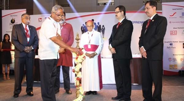 Bangalore Archbishop Moras, T V Mohandas Pai, J R Lobo inaugurate Entreprenet 2014
