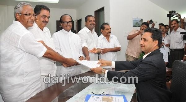 Mangalore Janardhan Poojary files nomination