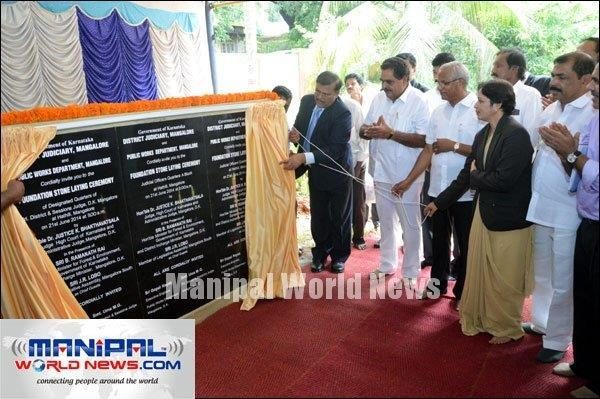 Mangalore: High court Judge Bhakthavatsala lays foundation for Judicial Quarters