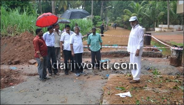 Mangalore J R Lobo inspects concretization, traffic diversions, pipeline works in city