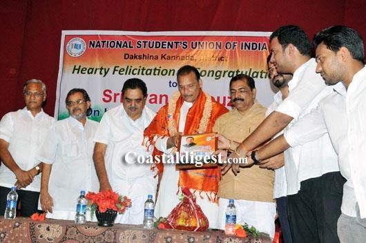 New MLC Ivan D'Souza felicitated in Mangalore