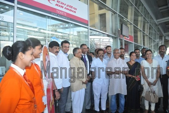 Mangalore: Re-introduced Mangalore-Kuwait First Flight Takes Off with MLA J R Lobo On Board