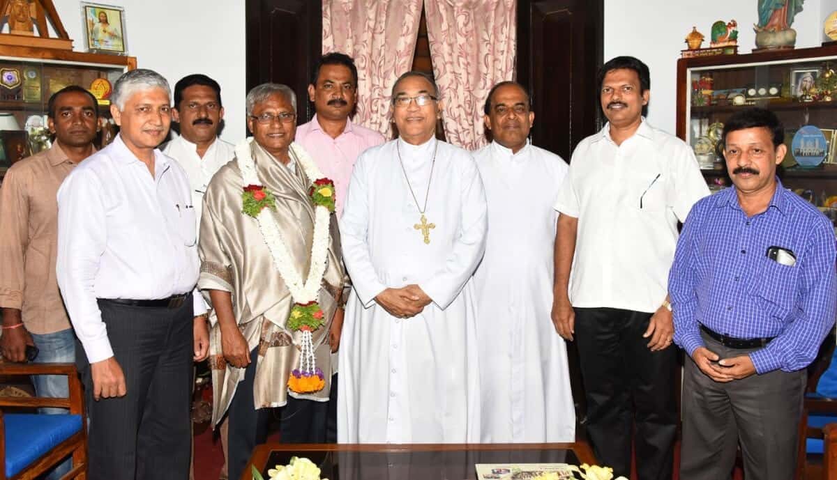 MLA JR Lobo was felicitated by Bishop of Mangalore for being nominated as chairman of legislature's committee